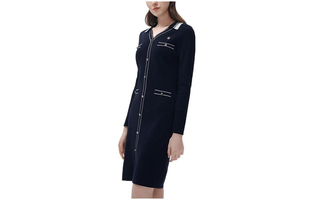 FILA Женское платье с длинными рукавами, цвет Blue