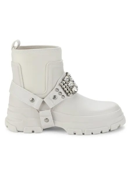 Байкерские ботинки Rylie с кристаллическими выступами на подошве Karl Lagerfeld Paris, цвет Soft White