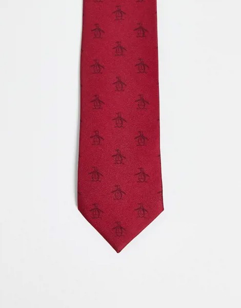 Красный атласный галстук с тиснением Original Penguin