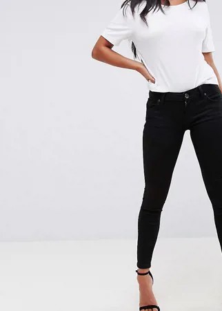 Черные джинсы скинни с заниженной талией ASOS DESIGN Petite Whitby-Черный цвет