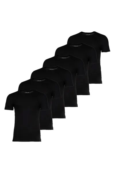 Приталенные футболки - 6 шт Lacoste, черный