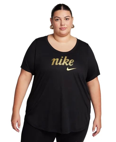 Женская футболка-туника с логотипом больших размеров Essential Nike, черный