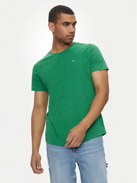 Футболка узкого кроя Tommy Jeans, зеленый