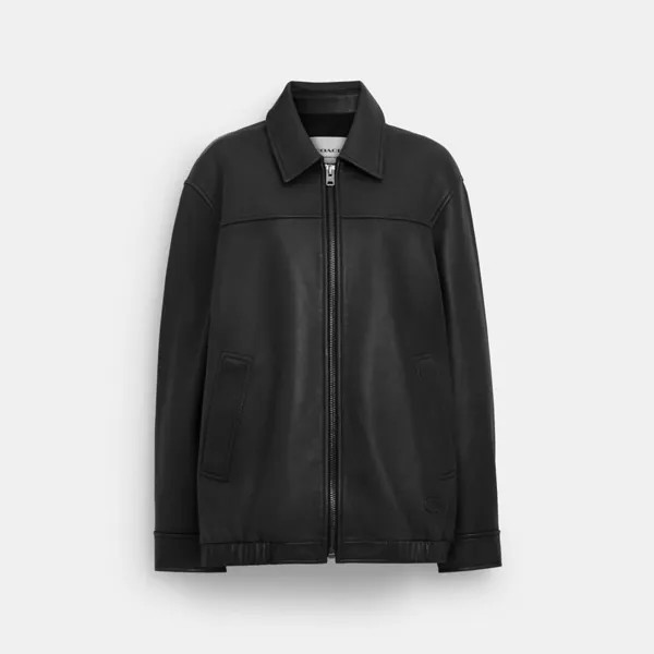 Куртка COACH Oversized Leather, черный