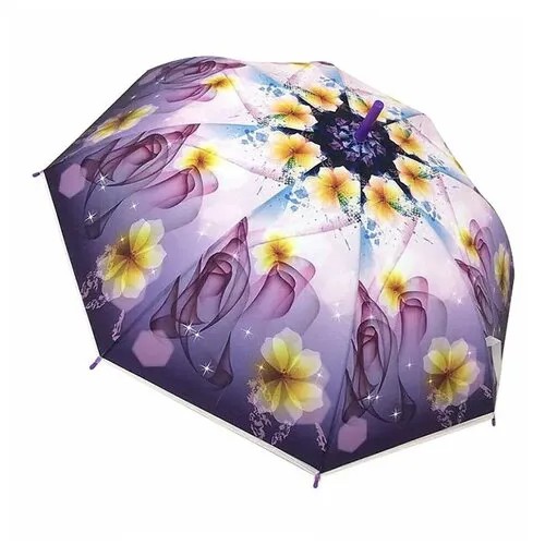 Зонт-трость Мультидом, фиолетовый, мультиколор