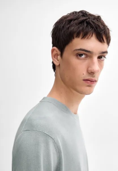 Базовая футболка Massimo Dutti, серый меланж