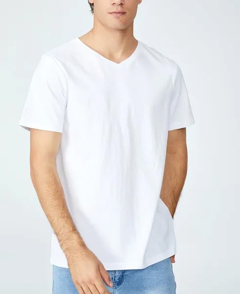 Мужская футболка из органического материала с v-образным вырезом COTTON ON, белый
