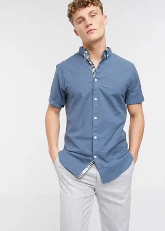 Рубашка с короткими рукавами и вышивкой River Island-Голубой