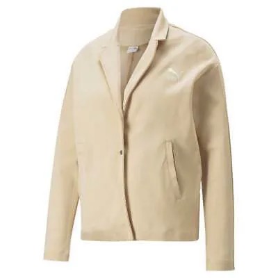 Puma T7 Blazer Button Down женская бежевая повседневная спортивная верхняя одежда 67164567