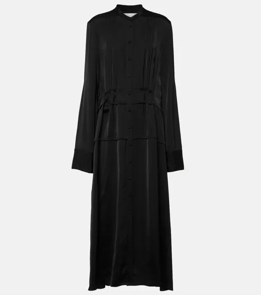Плиссированное платье-рубашка Jil Sander, черный