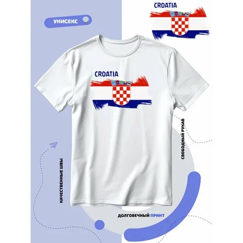 Футболка SMAIL-P флаг Хорватии, размер XL, белый