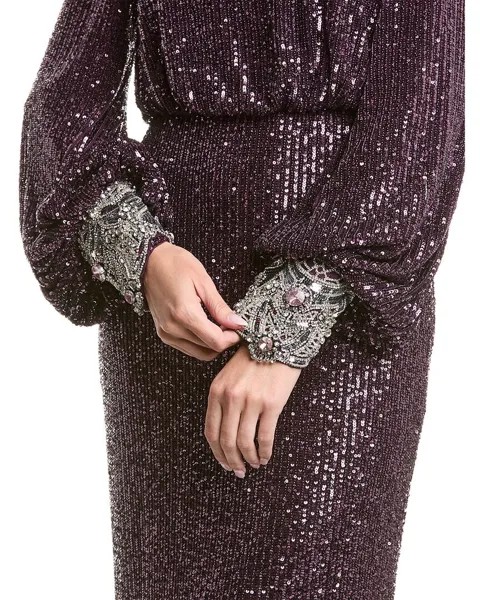 Платье с пайетками Badgley Mischka, фиолетовый