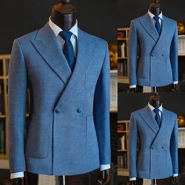 Высококачественная двубортная куртка для мужчин, деловая официальная Женская одежда для свадебного жениха, хорошее качество, модное цветн...
