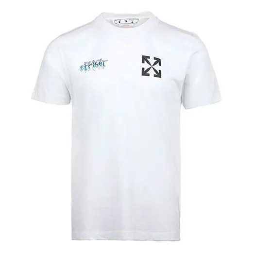Футболка Men's OFF-WHITE SS22 Chest Classic Arrow Alphabet Printing Short Sleeve White T-Shirt, белый