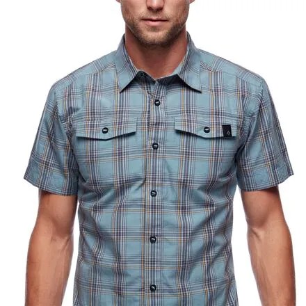 Рубашка с короткими рукавами Benchmark – мужская Black Diamond, цвет Storm Blue/Dark Curry Plaid