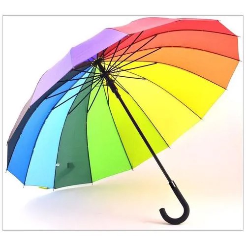 Зонт женский Радуга, 16 спиц, круглая ручка, 110 см/ Зонт трость семейный