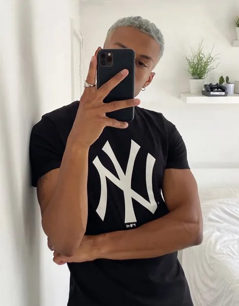 Черная футболка с логотипом New Era MLB New York Yankees-Черный