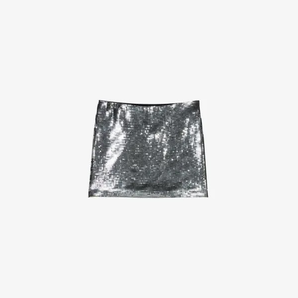 Тканая юбка мини Jisco, украшенная пайетками Maje, цвет noir / gris