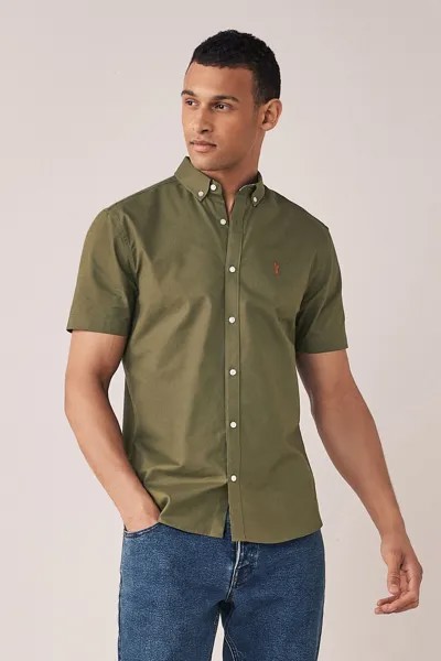 Рубашка-оксфорд стрейч с длинными рукавами Next, зеленый