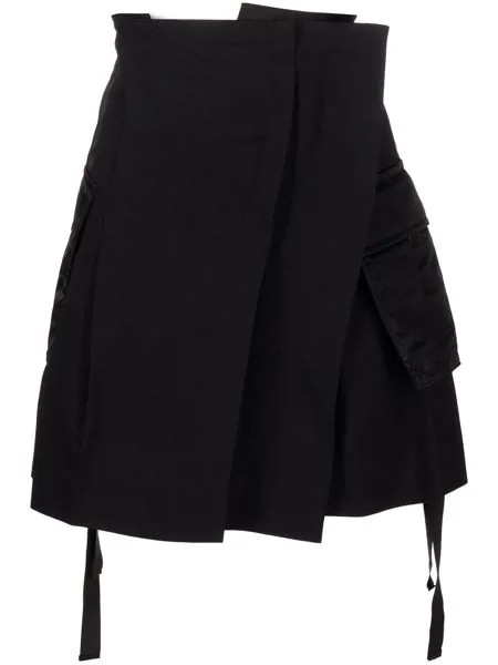Sacai юбка мини со складками