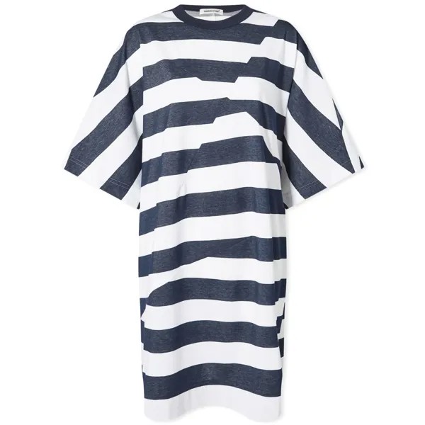 Платье-футболка Undercover Striped, темно-синий/белый