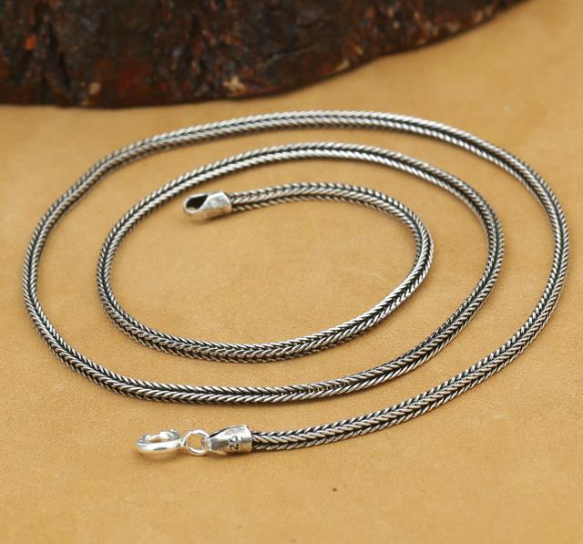 Женская цепочка Foxtail, 100% Серебро 925 пробы, цепочка из стерлингового серебра, тайская ручная работа, бесплатная доставка
