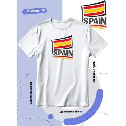 Футболка SMAIL-P стилизованный флаг испании spain, размер XS, белый