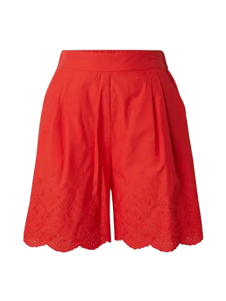 Обычные брюки со складками спереди Marks & Spencer, светло-красный
