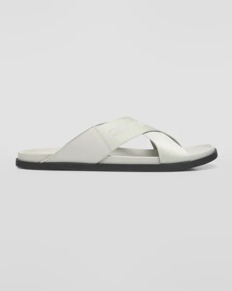 Мужские кожаные шлепанцы G Plage Crisscross Web Givenchy