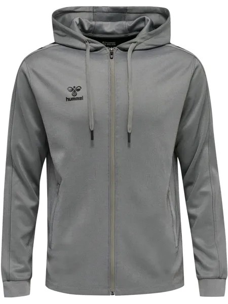 Толстовка Hummel Hoodie Hmlcore Xk Poly Zip Hood Sweat, серый меланж