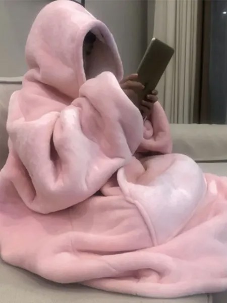 Худи женское NoBrand Huggle-Hoodie розовое one size