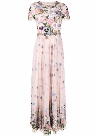 Jenny Packham платье с цветочной вышивкой