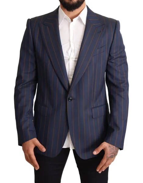 Блейзер DOLCE - GABBANA, шерстяной пиджак в синюю полоску, приталенный крой IT54/US44/XL, рекомендуемая розничная цена 2400 долларов США.