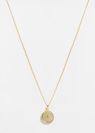 Золотистое ожерелье из стерлингового серебра с подвеской Serge DeNimes – эксклюзивно для ASOS-Золотистый