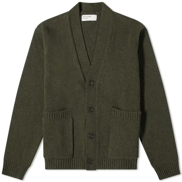 Кардиган из эко-шерсти Universal Works Langdale, оливковый
