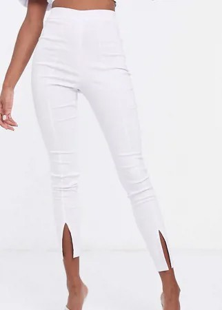 Белые брюки скинни с разрезами от комплекта Vesper Tall-Белый
