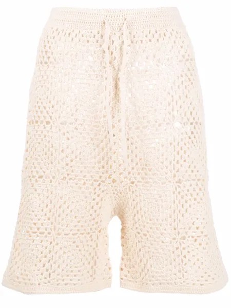Nanushka crochet organic-cotton Bermuda shorts