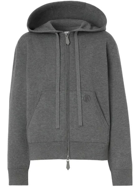 Худи с вышивкой Burberry, серый