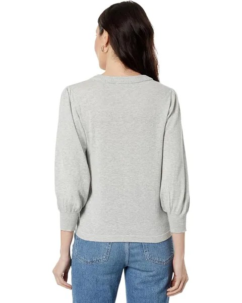 Свитер Lilla P Rib Trim Puff Sleeve Sweater, цвет Heather Grey