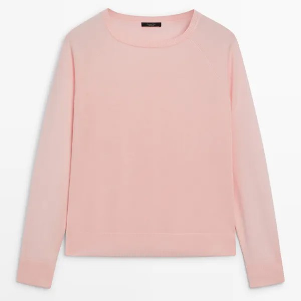 Джемпер Massimo Dutti Fine Knit With A Crew Neck, розовый