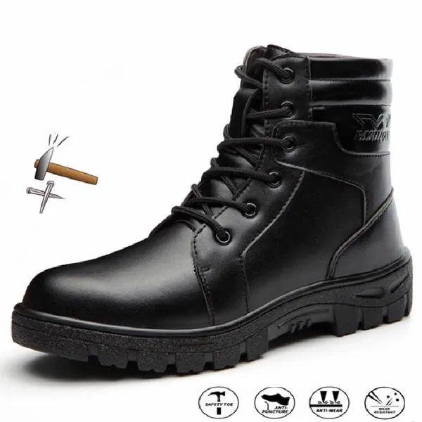 Рабочая защитная обувь для мужчин, обувь со стальным носком, строительные промышленные водонепроницаемые рабочие кроссовки, антипрокол, та...