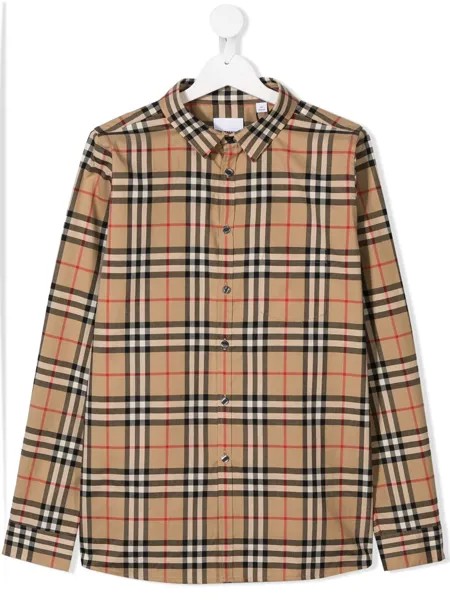 Burberry Kids рубашка в клетку