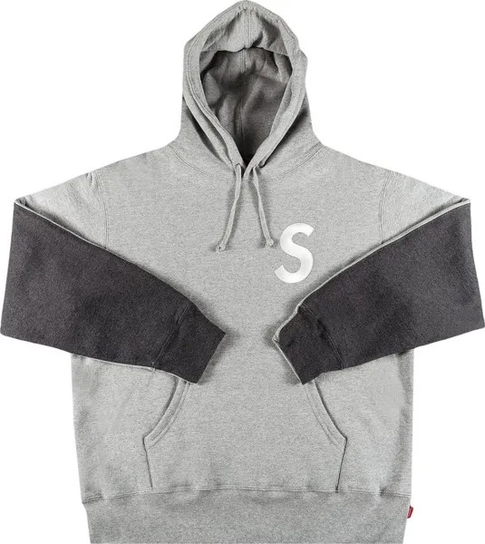Толстовка Supreme S Logo Split Hooded Sweatshirt 'Heather Grey', серый