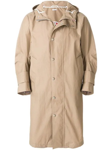 Thom Browne пальто с капюшоном и полосками на спине