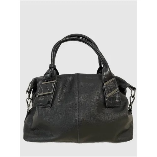 Сумка женская кожаная, сумка с ручками, сумка классическая черная, сумка на плечо, сумка через плечо, хобо, BALINA