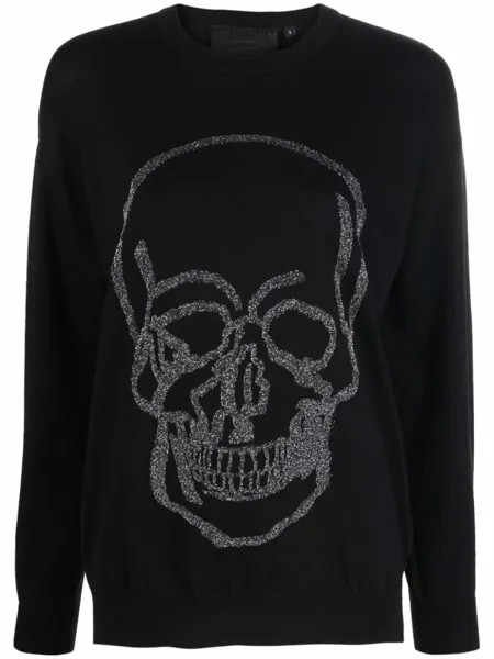 Philipp Plein джемпер с принтом Skull, черный