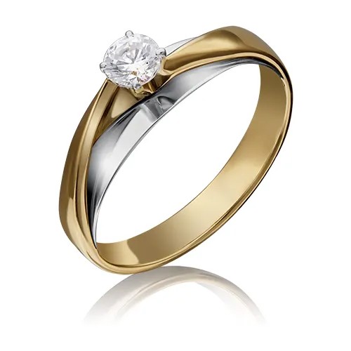 PLATINA jewelry Золотое кольцо с вставками Swarovski 01-5241-00-501-1121-38, размер 17,5