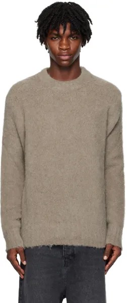 AMI Alexandre Mattiussi Серо-коричневый волосатый свитер