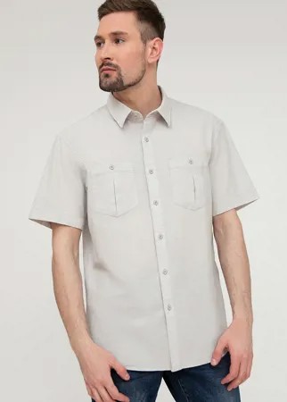 Рубашка мужская Finn Flare S20-21009 серебристая 5XL