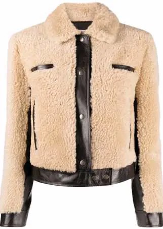 Saint Laurent куртка-рубашка из овчины